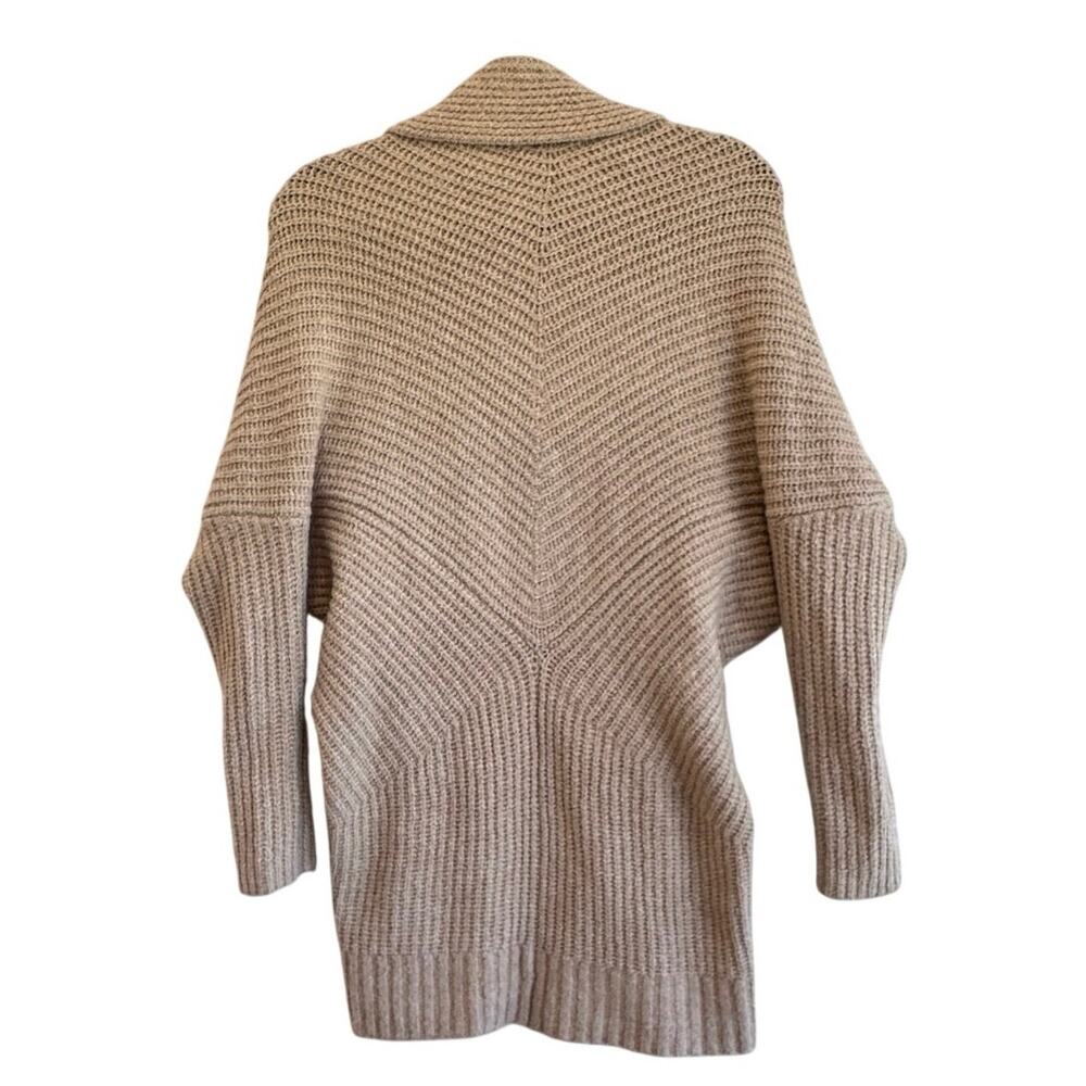 Aerie Taupe Beige Chunky Knit Open Front Cardigan Sweater Longline Oversized XS - Picture 2 of 6